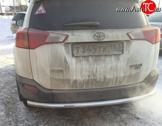 8 799 р. Защита заднего бампера d63.5 мм Металл Дизайн Toyota RAV4 XA40 5 дв. дорестайлинг (2012-2015) (полированная нержавейка)  с доставкой в г. Кемерово