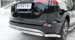 14 999 р. Защита заднего бампера (Ø63 мм уголки, нержавейка) SLITKOFF  Toyota RAV4  XA40 (2015-2019) 5 дв. рестайлинг  с доставкой в г. Кемерово. Увеличить фотографию 5