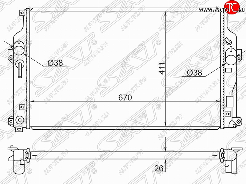 7 849 р. Радиатор двигателя SAT Toyota RAV4 XA40 5 дв. дорестайлинг (2012-2015)  с доставкой в г. Кемерово