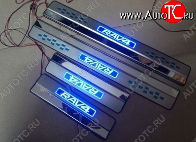 3 149 р. Накладки на порожки автомобиля с подсветкой CT v3 Toyota RAV4 XA40 5 дв. дорестайлинг (2012-2015)  с доставкой в г. Кемерово