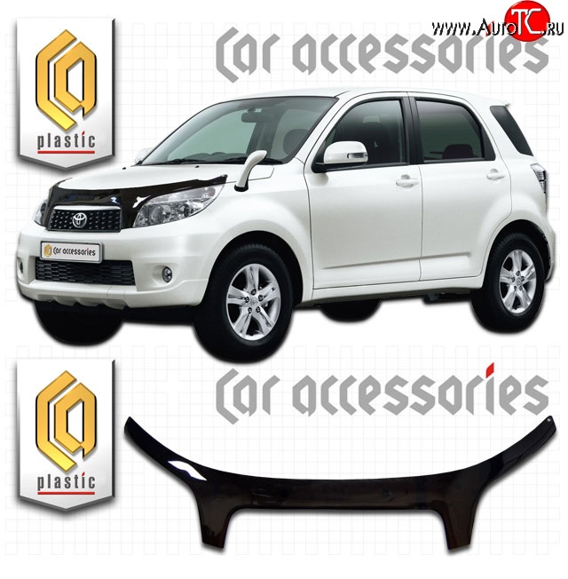2 599 р. Дефлектор капота CA-Plastic exclusive  Toyota Rush  J200 (2006-2016) дорестайлинг, рестайлинг (Classic черный, Без надписи)  с доставкой в г. Кемерово