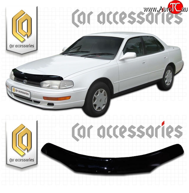 2 399 р. Дефлектор капота CA-Plastic  Toyota Scepter (1992-1996) (Classic черный, Без надписи)  с доставкой в г. Кемерово