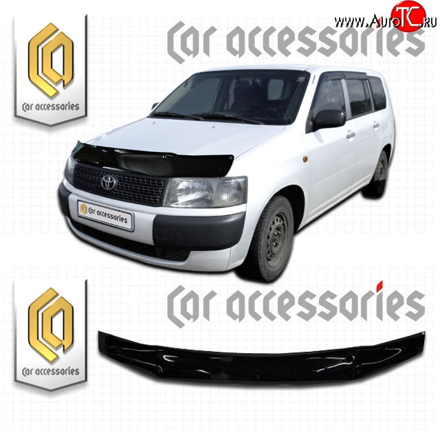 2 159 р. Дефлектор капота CA Plastic  Toyota Succeed (2002-2014) дорестайлинг (Classic черный, Без надписи)  с доставкой в г. Кемерово