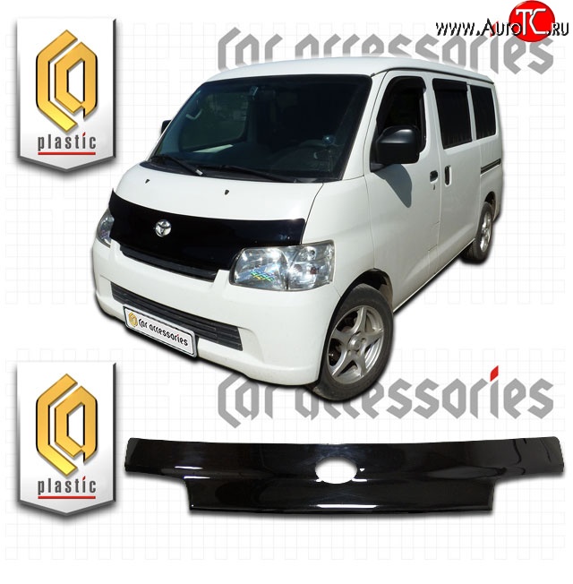 2 399 р. Дефлектор капота CA-Plastic  Toyota Town Ace  s400 (2008-2020) дорестацлинг (Classic черный, Без надписи)  с доставкой в г. Кемерово