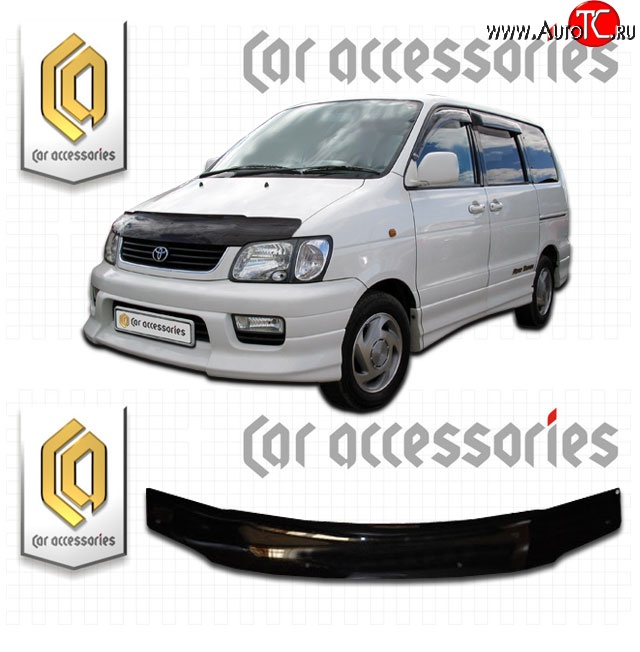 2 079 р. Дефлектор капота CA-Plastic  Toyota Town Ace  3 (1996-2008) (Classic черный, Без надписи)  с доставкой в г. Кемерово
