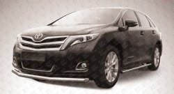 14 699 р. Одинарная защита переднего бампера диаметром 76 мм Slitkoff  Toyota Venza  GV10 (2012-2016) рестайлинг (Цвет: нержавеющая полированная сталь)  с доставкой в г. Кемерово. Увеличить фотографию 1