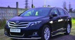 16 949 р. Защита переднего бампера (2 трубы Ø42 мм) SLITKOFF  Toyota Venza  GV10 (2012-2016) рестайлинг (нержавейка полированная)  с доставкой в г. Кемерово. Увеличить фотографию 3