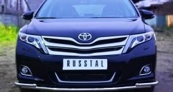 16 949 р. Защита переднего бампера (2 трубы Ø42 мм) SLITKOFF  Toyota Venza  GV10 (2012-2016) рестайлинг (нержавейка полированная)  с доставкой в г. Кемерово. Увеличить фотографию 1