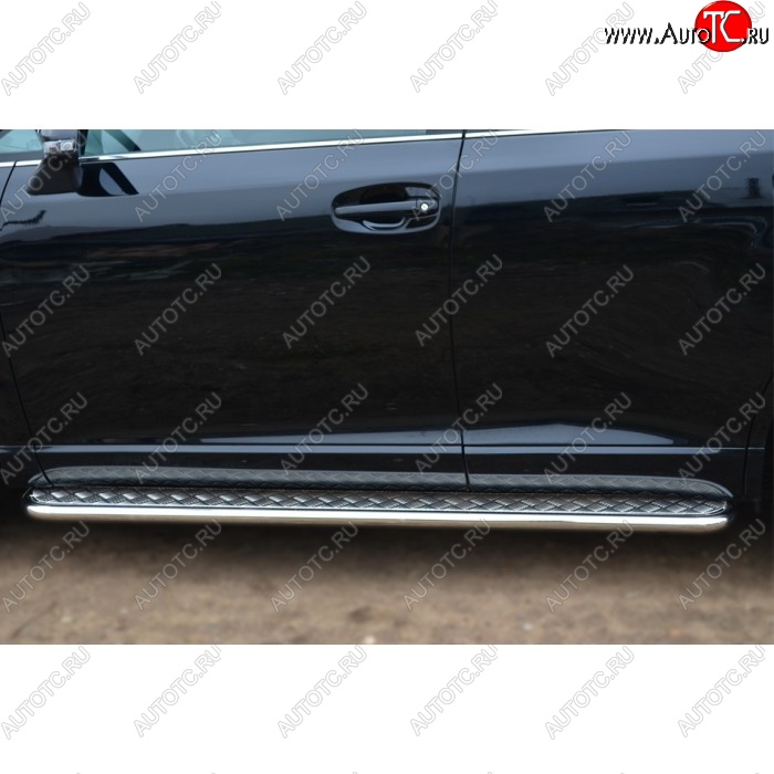 22 999 р. Порожки для ног (Ø42) SLITKOFF  Toyota Venza  GV10 (2012-2016) рестайлинг (лист - алюминий, профиль - сталь)  с доставкой в г. Кемерово