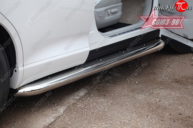 24 839 р. Защита порогов с листом Souz-96 (d76). Toyota Venza GV10 дорестайлинг (2008-2012)  с доставкой в г. Кемерово