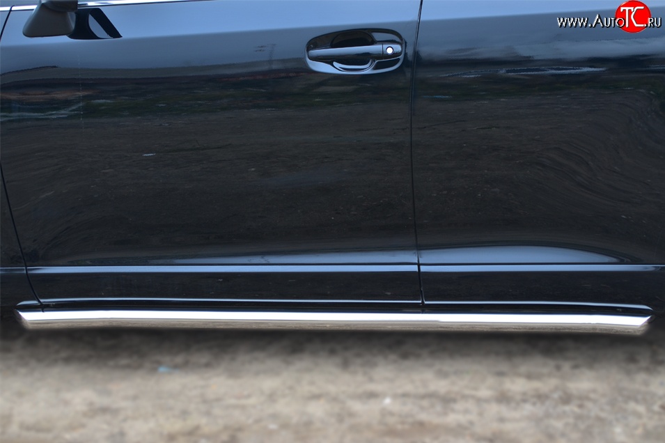 70 999 р. Защита порогов из круглой трубы диаметром 63 мм Russtal Toyota Venza GV10 рестайлинг (2012-2016) (Защита порогов с со скосами на торцах (вариант 1))  с доставкой в г. Кемерово