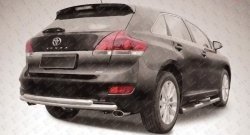 12 999 р. Двойная защита заднего бампера d57+d57 мм Slitkoff  Toyota Venza  GV10 (2012-2016) рестайлинг (Цвет: нержавеющая полированная сталь)  с доставкой в г. Кемерово. Увеличить фотографию 1