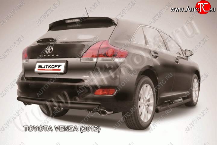 7 999 р. Защита задняя Slitkoff  Toyota Venza  GV10 (2012-2016) рестайлинг (Цвет: серебристый)  с доставкой в г. Кемерово