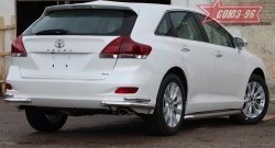 15 749 р. Защита заднего бампера из двойных боковых уголков Souz-96 (d60/42)  Toyota Venza  GV10 (2008-2012) дорестайлинг  с доставкой в г. Кемерово. Увеличить фотографию 2