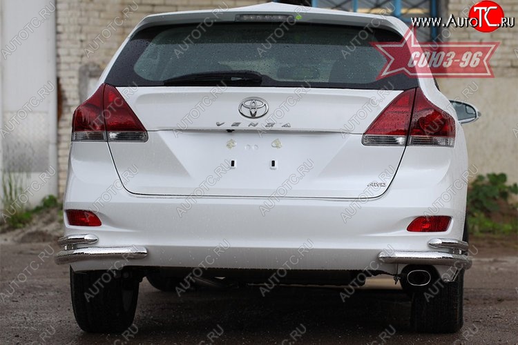 15 749 р. Защита заднего бампера из двойных боковых уголков Souz-96 (d60/42)  Toyota Venza  GV10 (2008-2012) дорестайлинг  с доставкой в г. Кемерово