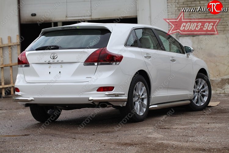 17 099 р. Защита заднего бампера из двойных боковых уголков Souz-96 (d76/42) Toyota Venza GV10 дорестайлинг (2008-2012)  с доставкой в г. Кемерово