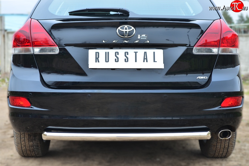 13 549 р. Одинарная защита заднего бампера из трубы диаметром 63 мм SLITKOFF  Toyota Venza  GV10 (2012-2016) рестайлинг  с доставкой в г. Кемерово