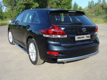 Защита заднего бампера (овальная) ТСС (нержавейка d75х42 мм) Toyota Venza  GV10 (2012-2016) рестайлинг