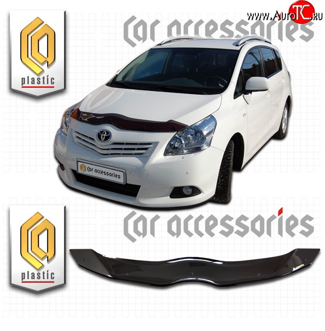 1 899 р. Дефлектор капота CA-Plastic Toyota Verso R20 дорестайлинг (2009-2012) (серия Classic черный, Без надписи)  с доставкой в г. Кемерово