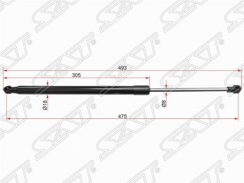 Газовый упор крышки багажника SAT Toyota Verso  R20 (2009-2012) дорестайлинг