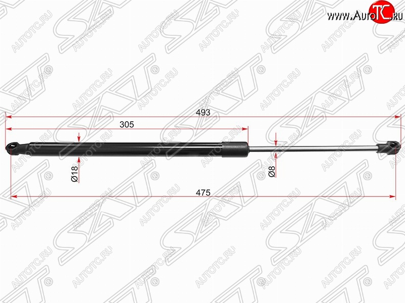 649 р. Газовый упор крышки багажника SAT  Toyota Verso  R20 (2009-2012) дорестайлинг  с доставкой в г. Кемерово