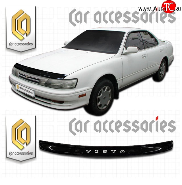 1 999 р. Дефлектор капота CA-Plastic  Toyota Vista  седан (1990-1994) (Classic черный, Без надписи)  с доставкой в г. Кемерово