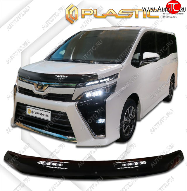 2 079 р. Дефлектор капота CA-Plastic Toyota Voxy минивэн R80 дорестайлинг (2014-2017) (черный, без надписи)  с доставкой в г. Кемерово