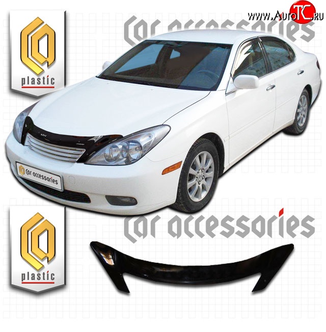 2 199 р. Дефлектор капота CA-Plastic  Toyota Windom (2001-2006) (Classic черный, Без надписи)  с доставкой в г. Кемерово
