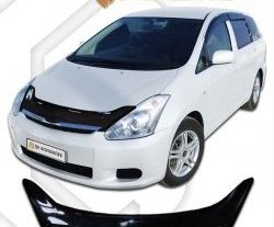 2 199 р. Дефлектор капота CA-Plastic Toyota Wish XE10 дорестайлинг (2003-2005) (серия Classic черный, Без надписи)  с доставкой в г. Кемерово. Увеличить фотографию 2