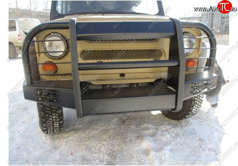 32 399 р. Бампер передний Корсар Уаз 469 (1972-2011) (С площадкой под лебедку и защитой фар)  с доставкой в г. Кемерово