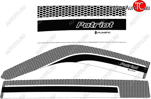 2 479 р. Дефлектора окон CA-Plastic  Уаз Патриот ( 3163 5-дв.,  3163 5 дв.) (2014-2025) 1-ый рестайлинг, 2-ой рестайлинг (Серия Art серебро, Без хром.молдинга)  с доставкой в г. Кемерово