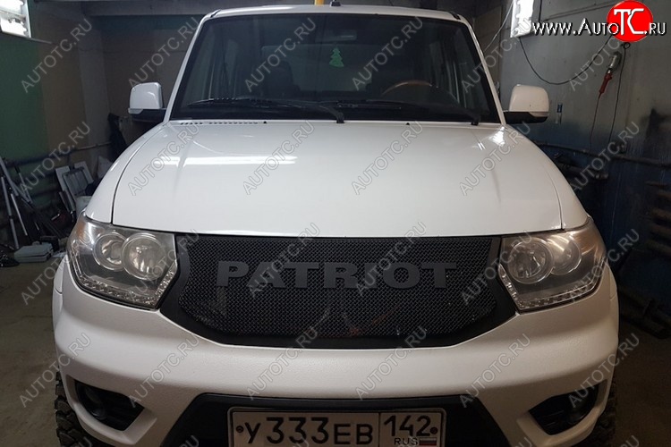 8 499 р. Решетка радиатора CrTuning - Чёрный БРУТ  Уаз Патриот ( 23632,  3163 5-дв.,  3163 5 дв.) (2014-2025) 1 рестайлинг пикап, 1-ый рестайлинг, 2-ой рестайлинг пикап, 2-ой рестайлинг (Без надписи PATRIOT)  с доставкой в г. Кемерово