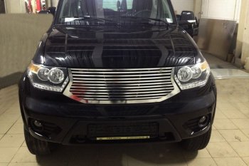 10 099 р. Решетка радиатора CrTuning Ламель Уаз Патриот 23632 2-ой рестайлинг пикап (2016-2025) (Без защиты фар)  с доставкой в г. Кемерово. Увеличить фотографию 3