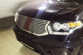 10 099 р. Решетка радиатора CrTuning Ламель Уаз Патриот 23632 2-ой рестайлинг пикап (2016-2025) (Без защиты фар)  с доставкой в г. Кемерово. Увеличить фотографию 4