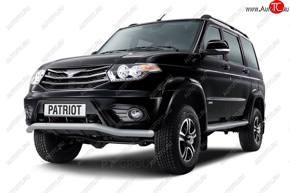 6 999 р. Защита переднего бампера Petroil Tuning (d63, волна)  Уаз Патриот ( 23632,  3163 5-дв.) (2014-2016) 1 рестайлинг пикап, 1-ый рестайлинг (Черный (Шагрень))  с доставкой в г. Кемерово