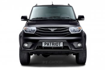 6 999 р. Защита переднего бампера Petroil Tuning (d63, волна)  Уаз Патриот ( 23632,  3163 5-дв.) (2014-2016) 1 рестайлинг пикап, 1-ый рестайлинг (Черный (Шагрень))  с доставкой в г. Кемерово. Увеличить фотографию 3