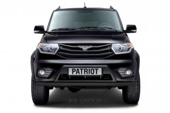 5 999 р. Защита переднего бампера одинарная из трубы d63 мм Petroil Tuning  Уаз Патриот ( 23632,  3163 5-дв.) (2014-2016) 1 рестайлинг пикап, 1-ый рестайлинг (Черный (Шагрень))  с доставкой в г. Кемерово. Увеличить фотографию 3