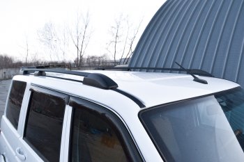 8 489 р. Рейлинги Petroil Tuning  Уаз Патриот ( 3163 5-дв.,  3163 5 дв.) (2014-2025) 1-ый рестайлинг, 2-ой рестайлинг (Цвет: черный муар)  с доставкой в г. Кемерово. Увеличить фотографию 3