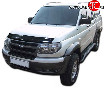 4 599 р. Дефлектор капота NovLine Уаз Патриот 3163 5 дв. дорестайлинг (2005-2013)  с доставкой в г. Кемерово