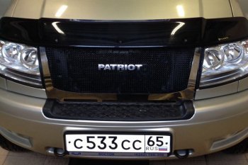 12 499 р. Решетка радиатора CrTuning Уаз Патриот 23632 дорестайлинг пикап (2008-2014) (Сетка черная, С надписью PATRIOT)  с доставкой в г. Кемерово. Увеличить фотографию 4
