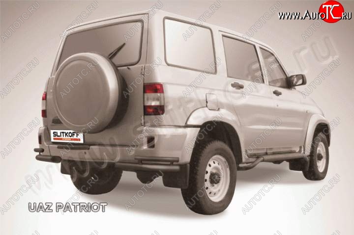 5 249 р. Уголки d57+d42 двойные Уаз Патриот 3163 5 дв. дорестайлинг (2005-2013) (Цвет: серебристый)  с доставкой в г. Кемерово