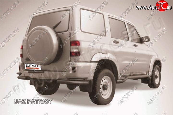 6 399 р. Уголки d76+d42 двойные Уаз Патриот 3163 5 дв. дорестайлинг (2005-2013) (Цвет: серебристый)  с доставкой в г. Кемерово