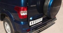 11 899 р. Одинарная защита заднего бампера из трубы диаметром 63 мм SLITKOFF  Уаз Патриот ( 3163 5-дв.,  3163 5 дв.) (2014-2025) 1-ый рестайлинг, 2-ой рестайлинг  с доставкой в г. Кемерово. Увеличить фотографию 2