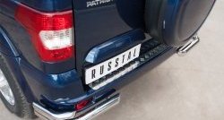 12 999 р. Защита заднего бампера (2 трубы Ø63 и 42 мм уголки, нержавейка) SLITKOFF  Уаз Патриот ( 3163 5-дв.,  3163 5 дв.) (2014-2025) 1-ый рестайлинг, 2-ой рестайлинг  с доставкой в г. Кемерово. Увеличить фотографию 2