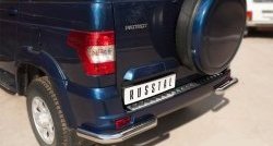 11 999 р. Защита заднего бампера (Ø63 мм уголки, нержавейка) SLITKOFF  Уаз Патриот ( 3163 5-дв.,  3163 5 дв.) (2014-2025) 1-ый рестайлинг, 2-ой рестайлинг  с доставкой в г. Кемерово. Увеличить фотографию 2