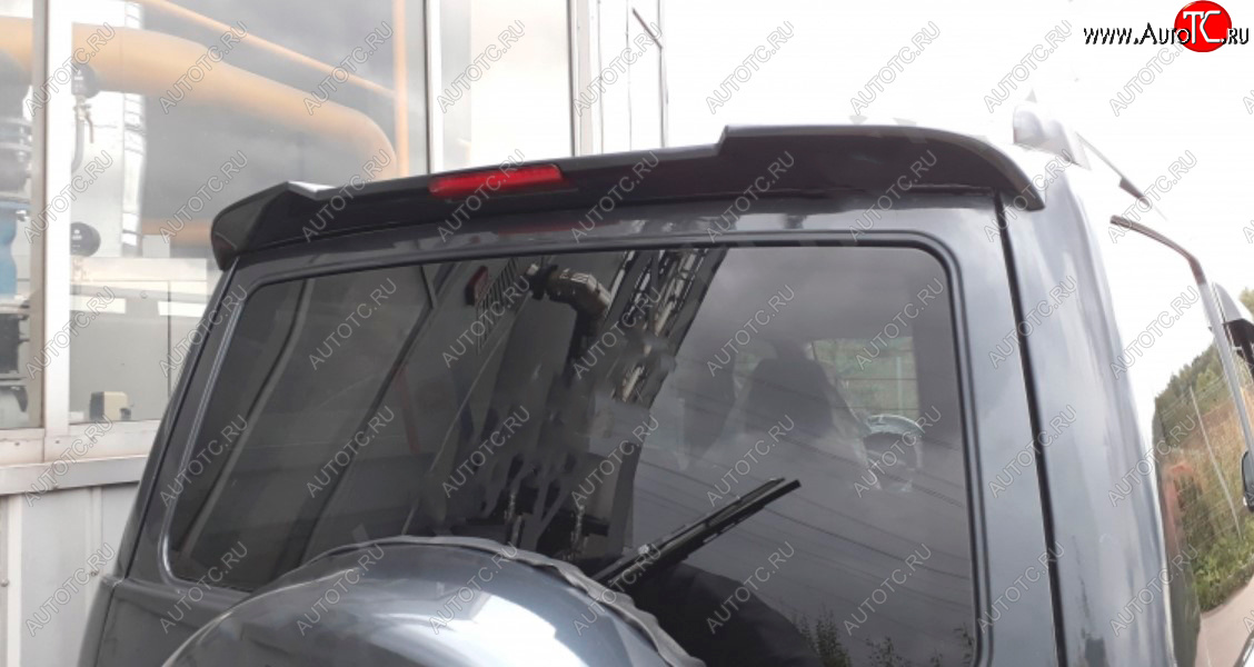 5 399 р. Непродувной спойлер-козырёк Ralex-Tuning V2 (со стоп сигналом) Уаз Патриот 3163 5-дв. 1-ый рестайлинг (2014-2016) (Неокрашенный)  с доставкой в г. Кемерово