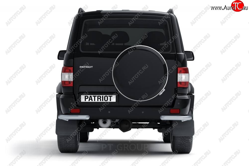 3 799 р. Защита заднего бампера Petroil Tuning (уголки, d63)  Уаз Патриот  23632 (2014-2016) 1 рестайлинг пикап (Сталь с полимерным покрытием, Черная (шагрень))  с доставкой в г. Кемерово