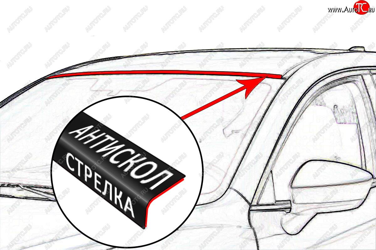 1 739 р. Универсальный антискол лобового стекла Стрелка11 Dong Feng AX7 (2014-2017) (2 штуки)  с доставкой в г. Кемерово