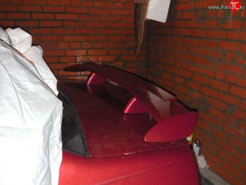 3 759 р. Низкий универсальный спойлер Кураж Honda Civic FD седан дорестайлинг (2005-2008) (Неокрашенный, Стоп-сигнал красный)  с доставкой в г. Кемерово. Увеличить фотографию 4