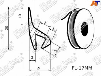 195 р. Универсальный уплотнитель FlexLine (17 mm, 1 погонный метр) Peugeot 405 (1987-1999)  с доставкой в г. Кемерово. Увеличить фотографию 2